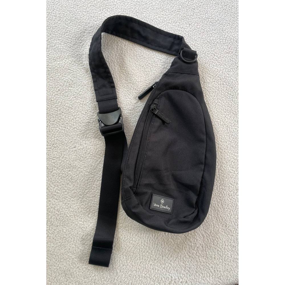 Vera Bradley Small Sling Backpack Black ReActive Mini Crossbody Bag